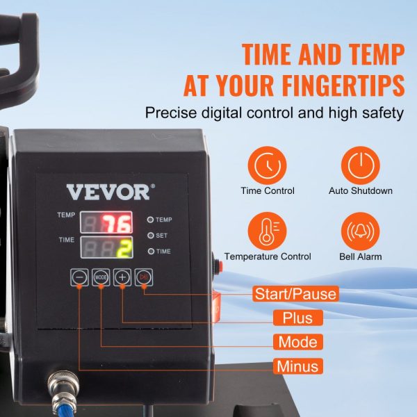 5 In 1 Heat Press 15" X 15" Digital Clamshell Sublimation for DIY Mug Cap Plate - Image 3
