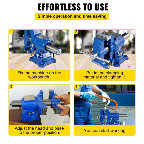 6 Heavy Duty Dual Swivel Bench Vise with 360 Degree Swivel, 30Kn Clamping Force for Home & Industrial Use - Image 6