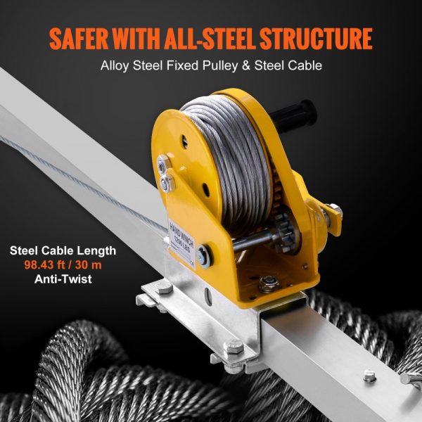 Confined Space Rescue Tripod Kit with 7ft Legs & 98ft Cable, 32.8ft Lifting Protection, 1200lbs Winch, and Storage Bag - Image 3