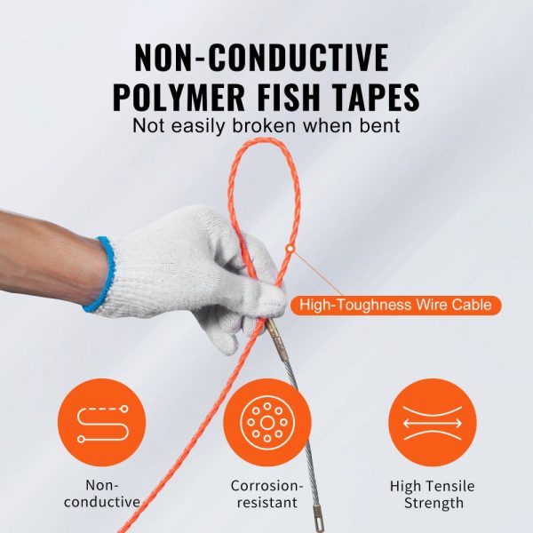 125-FT 3/16-Inch PET Wire Puller with Optimized Handle for Cable Fishing in Walls and Conduit Non-Conductive - Image 3
