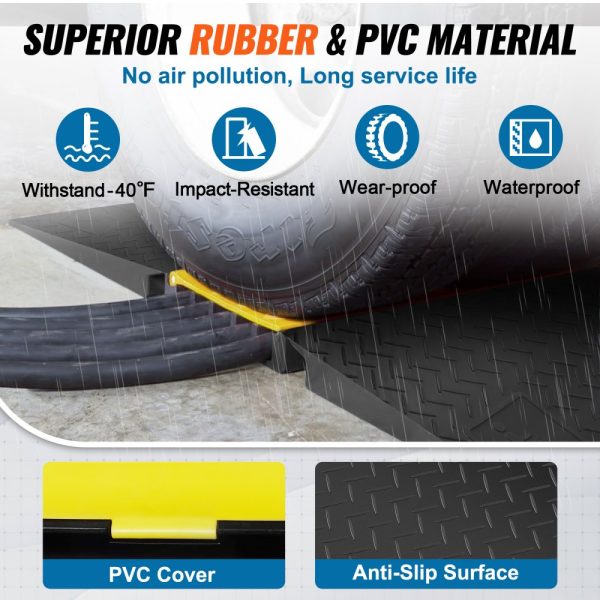 5Channel Cable Protector Ramp 22000lbs Load ADA Compliant Wire Cable Cover - Image 4