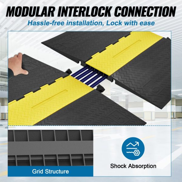 5Channel Cable Protector Ramp 22000lbs Load ADA Compliant Wire Cable Cover - Image 6