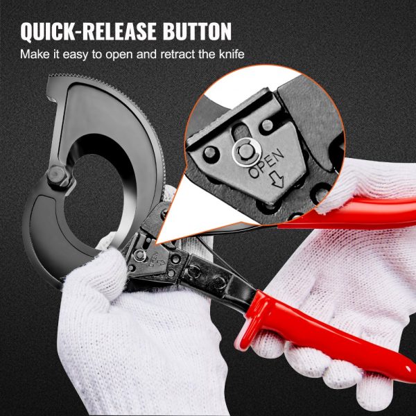 Heavy Duty 11 Cable Cutter with Gloves - Strong Silicon Manganese Steel Blade for 400mm²/780MCM Wire - Image 4