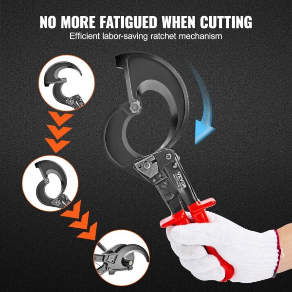 Heavy Duty 11 Cable Cutter with Gloves - Strong Silicon Manganese Steel Blade for 400mm²/780MCM Wire - Image 5