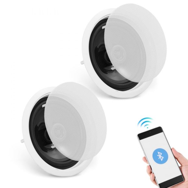 2-Pack 6.5 Bluetooth Ceiling Speakers 150Watts 8Ω 89dB Flush Mount Ceiling Wall Home Kitchen Living Room Bedroom Outdoor Covered Porches
