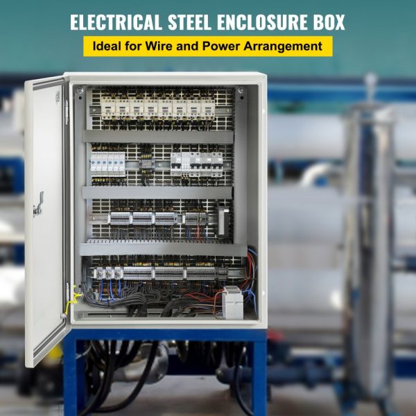 20x16x8 NEMA 4X Steel Electrical Enclosure with IP66 Waterproof Protection, Outdoor/Indoor Use, Mounting Plate Included - Image 2
