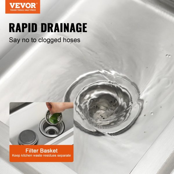 Stainless Steel Utility Sink Single Bowl Commercial Sink With Workbench Faucet And Legs 39.4x19.1x37.4 inches For Garage Restaurant Laundry NSF Certified - Image 4