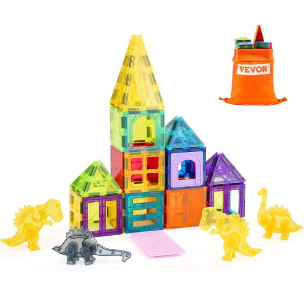 Magnetic Tiles Magnetic Building Toy 56 PCS Magnet Blocks for Kids 3D Set