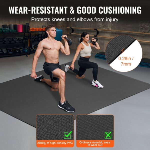 Premium Non-Slip Exercise & Yoga Mat with Built-In Bag & Strap for Home Yoga, Pilates, and Floor Workouts (7x5ft) - Image 4