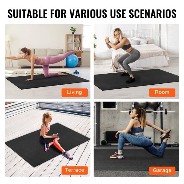 Premium Non-Slip Exercise & Yoga Mat with Built-In Bag & Strap for Home Yoga, Pilates, and Floor Workouts (7x5ft) - Image 6