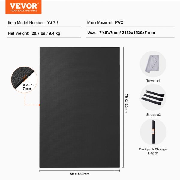 Premium Non-Slip Exercise & Yoga Mat with Built-In Bag & Strap for Home Yoga, Pilates, and Floor Workouts (7x5ft) - Image 7