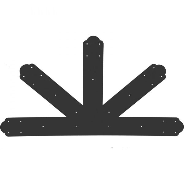 Black Powder-Coated Decorative Gable Plate with Heavy-Duty Steel Truss Nail Plates, 12x12 Pitch Gable Bracket, 4mm/0.16 Steel Bolts for Wooden Beams