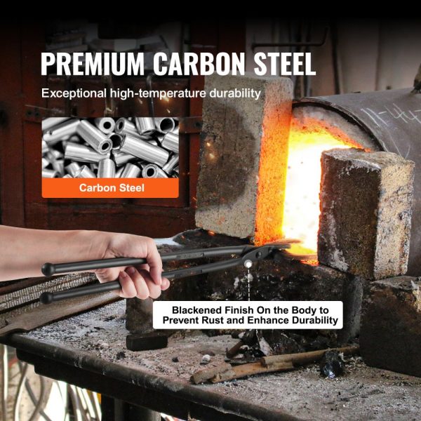 Blacksmith Tongs 18 Wolf Jaw Carbon Steel Forge Tongs with A3 Steel Rivets for Horseshoes Curved Shapes Block Forgings Beginner and Seasoned Blacksmiths and Bladesmiths - Image 5