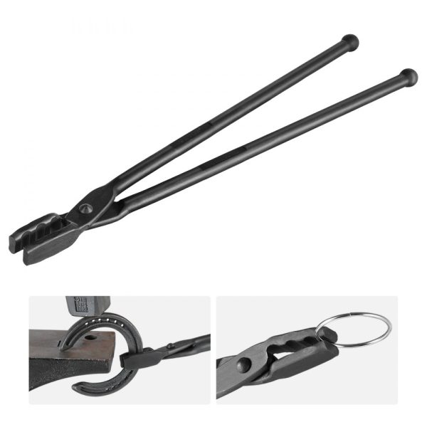 Blacksmith Tongs 18 Wolf Jaw Carbon Steel Forge Tongs with A3 Steel Rivets for Horseshoes Curved Shapes Block Forgings Beginner and Seasoned Blacksmiths and Bladesmiths