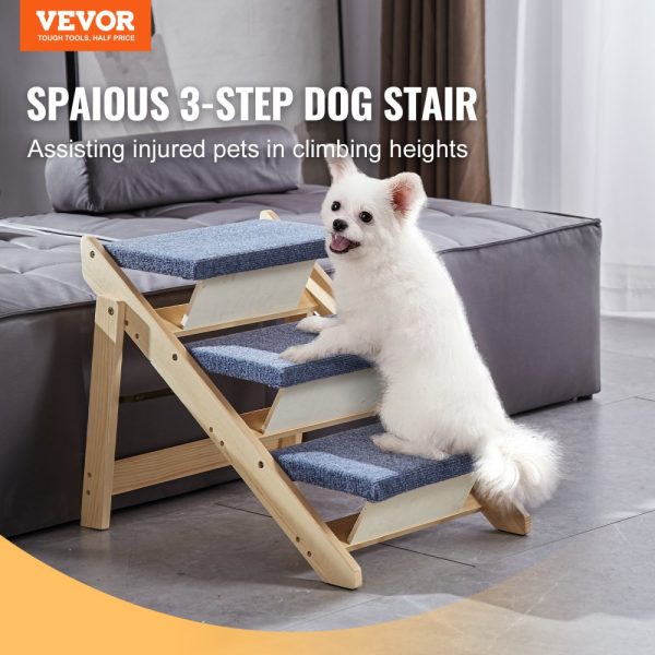Wood Dog Stairs 2-in-1 Foldable Multi-Purpose Pet Ramp for Beds Sofa Cars & More Small to Large Dogs Up to 150 lbs - Image 2