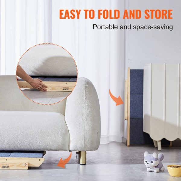 Wood Dog Stairs 2-in-1 Foldable Multi-Purpose Pet Ramp for Beds Sofa Cars & More Small to Large Dogs Up to 150 lbs - Image 6