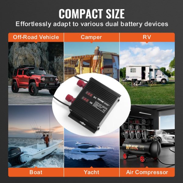 250A Dual Battery Smart Isolator 12V 24V VSR Relay for Car Truck ATV RV Battery Starter Controller Power Switch with LCD Screen - Image 6