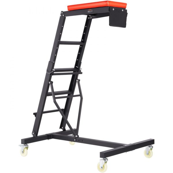 Automotive creeper adjustable height 45.7 to 66.3 inches 400 lbs capacity 4 swivel caster wheels heavy duty auto repair maintenance