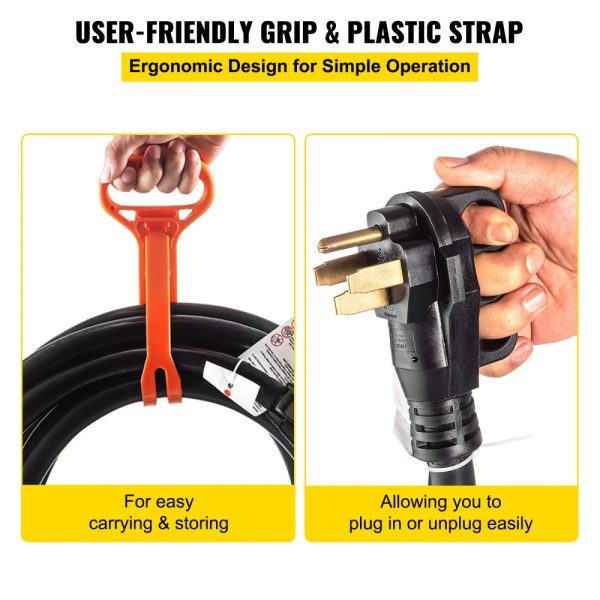 30' Generator Cord - 50AMP, 12000W, 125/250V, Plug & Socket for Inlet Box Side, SS2-50R/CS6375 Style, With Strap - Image 5