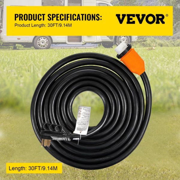 30' Generator Cord - 50AMP, 12000W, 125/250V, Plug & Socket for Inlet Box Side, SS2-50R/CS6375 Style, With Strap - Image 7