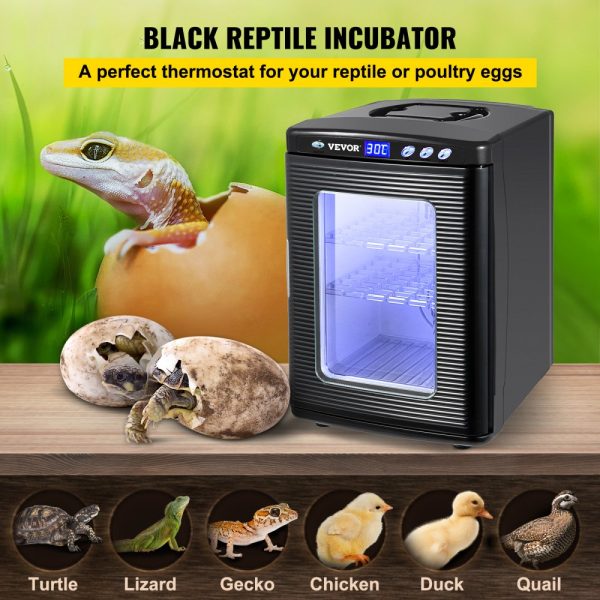 Black Reptile Incubator 25L Digital Heating & Cooling 5-60°C for Small Reptiles 12V/110V - Image 2