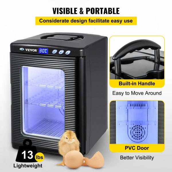 Black Reptile Incubator 25L Digital Heating & Cooling 5-60°C for Small Reptiles 12V/110V - Image 5
