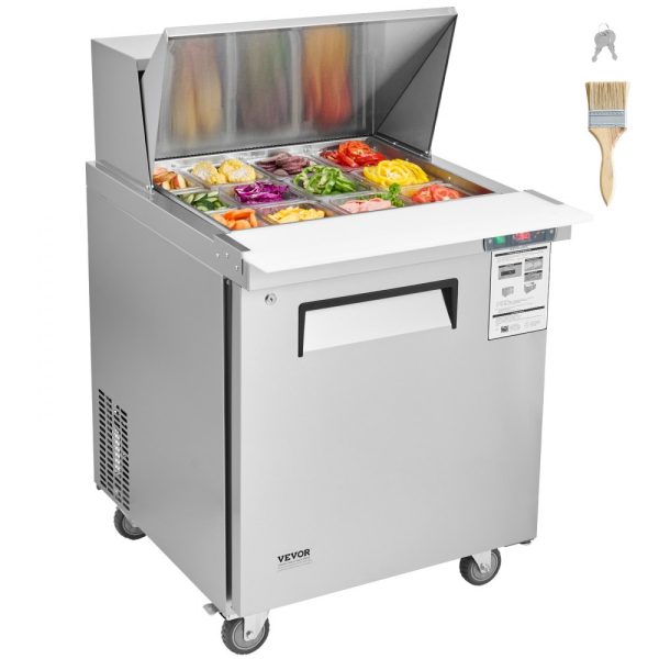 Commercial Refrigerator 28" Sandwich Salad Prep Table 1 Door with 12 Pans
