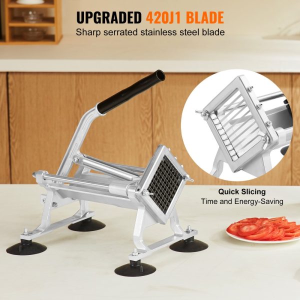 Commercial Vegetable Slicer 3/8 inch Fruit Slicer Stainless Steel Aluminum Alloy Manual Non-Slip Feet for Radishes Onions Potatoes Lemons - Image 4