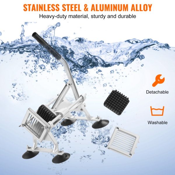 Commercial Vegetable Slicer 3/8 inch Fruit Slicer Stainless Steel Aluminum Alloy Manual Non-Slip Feet for Radishes Onions Potatoes Lemons - Image 6