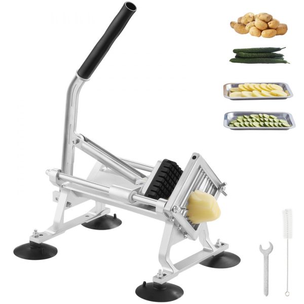 Commercial Vegetable Slicer 3/8 inch Fruit Slicer Stainless Steel Aluminum Alloy Manual Non-Slip Feet for Radishes Onions Potatoes Lemons