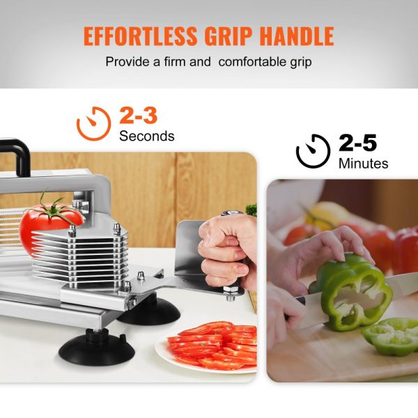 Commercial Tomato Slicer 3/8 inch Stainless Steel Heavy Duty Manual Cutter with Non-slip Feet for Tomatoes Cucumbers Bananas - Image 3