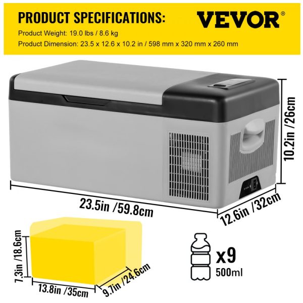 Portable 12V 16 Qt Mini Fridge with App Control -4°F to 68°F Cooling Electric Compressor 12/24V DC 110-240V AC for Truck RV Boat Outdoor Home Use Grey - Image 7