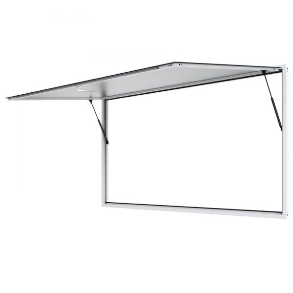 Aluminum Alloy 96x48 Concession Window for Food Trucks & Trailers with Awning Door & Drag Hook, Up to 85 Degree Serving Window, Glass Not Included