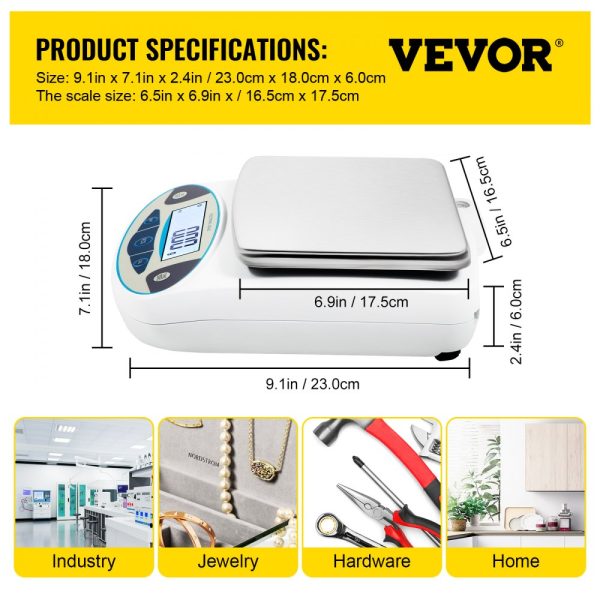5000g High Precision Digital Analytical Balance with 0.01g Accuracy 13 Unit Conversions Counting Function and LCD Display for Laboratory Educational and Jewelry Use - Image 7