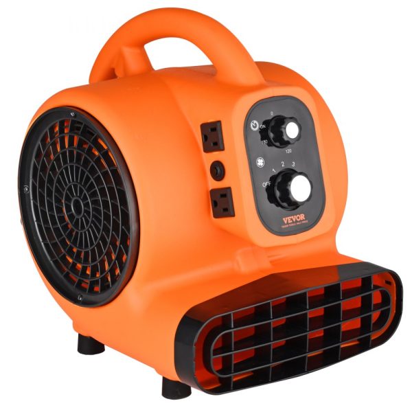 Floor Blower 1/4 HP 1000 CFM Air Mover Drying Cooling Portable Carpet Dryer 4 Blowing Angles Built-in Timer Commercial Industrial Janitorial Use ETL Listed