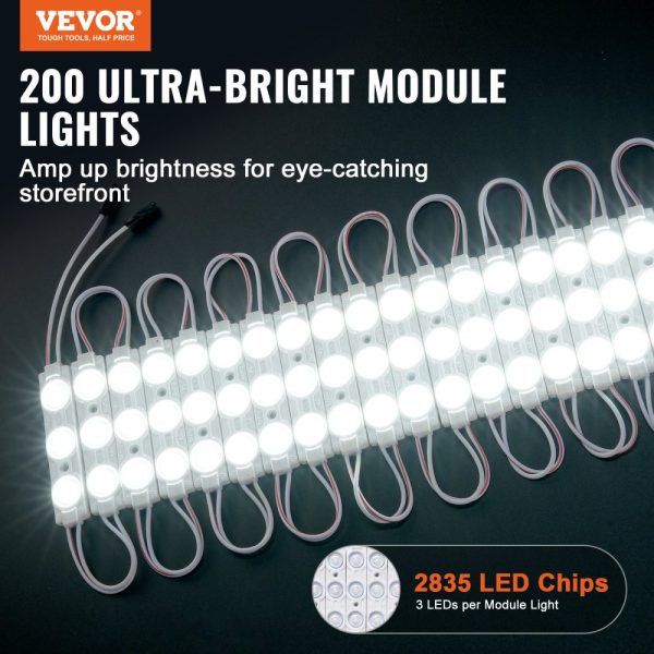 200PCS LED Storefront Lights 103ft DC 12V LED Module Lights 2835 SMD 3-LED 1.5W Window Lights with Adhesive Tape Backside for Business Store Window Advertising IP68 Waterproof - Image 2
