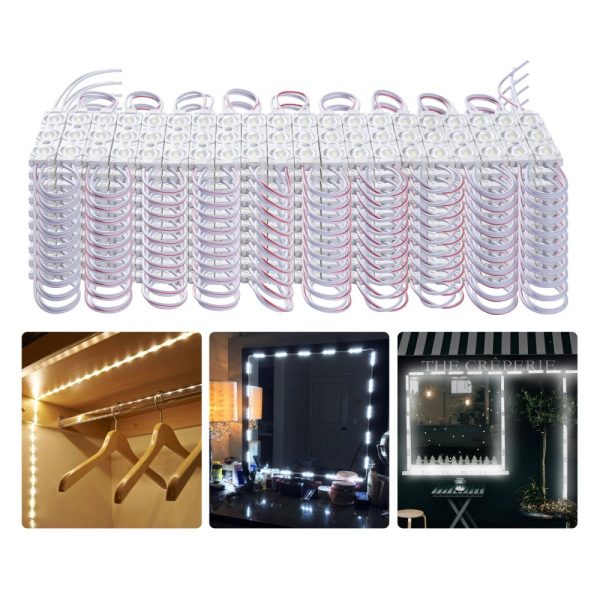 200PCS LED Storefront Lights 103ft DC 12V LED Module Lights 2835 SMD 3-LED 1.5W Window Lights with Adhesive Tape Backside for Business Store Window Advertising IP68 Waterproof