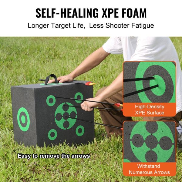 16x18 Archery Target Black Outdoor Portable All-Side Shooting Easy Arrow Removal Lightweight - Image 3