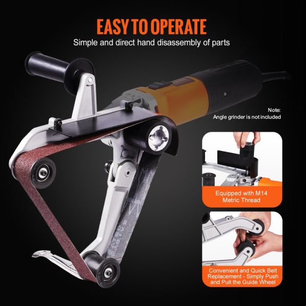 Belt Sander Adapter for Angle Grinder and Pipe Sanding with 5/8-11 Thread and 10 Sanding Belts for Rust Removal - Image 5