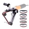 Belt Sander Adapter for Angle Grinder and Pipe Sanding with 5/8-11 Thread and 10 Sanding Belts for Rust Removal
