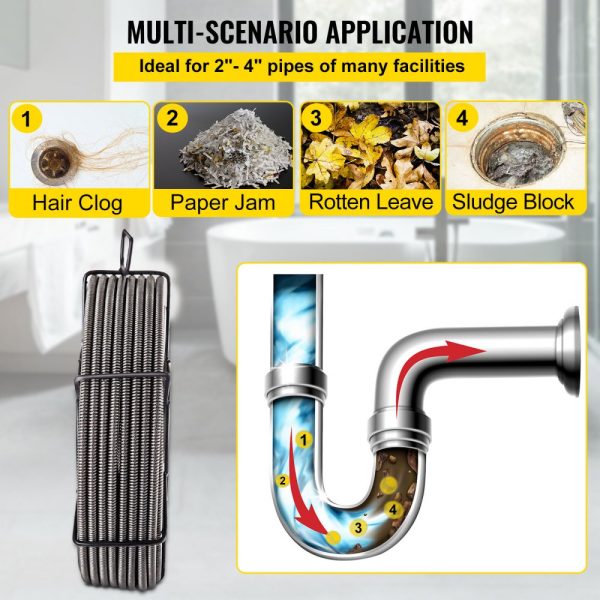 Drain Cleaning Cable 100FT 3/8 Inch Solid Core Sewer Auger Cable for Pipe Cleaning - Image 3