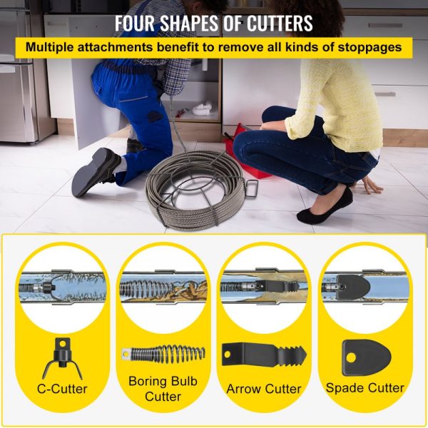 Drain Cleaning Cable 100FT 3/8 Inch Solid Core Sewer Auger Cable for Pipe Cleaning - Image 5