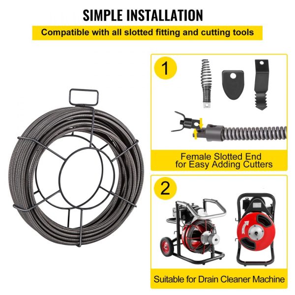 Drain Cleaning Cable 100FT 3/8 Inch Solid Core Sewer Auger Cable for Pipe Cleaning - Image 6