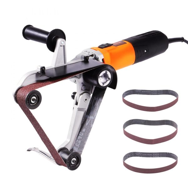 Pipe Tube Polisher 1000W 6-Speed 1100-3200rpm Professional Belt Grinding Machine with 3 Sanding Belts for Burnishing Finishing and Rust Removal