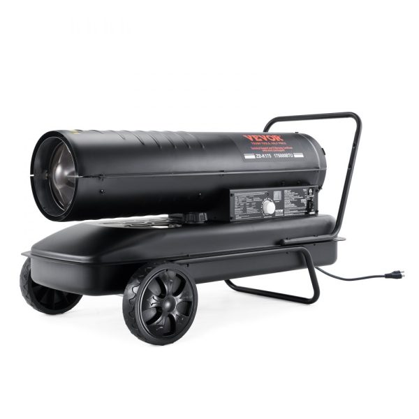 Kerosene Forced Air Heater 175000 BTU Portable 13.2 Gallon Tank Energy Efficient Heavy Duty for Indoor Outdoor Use