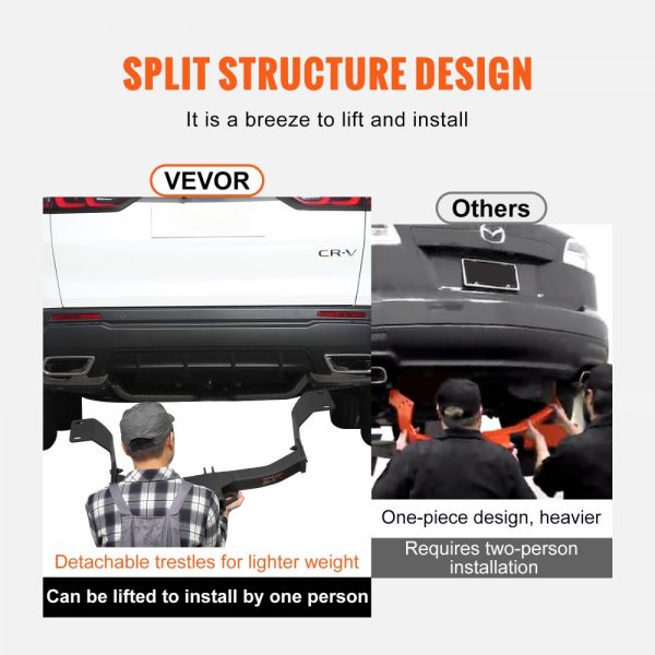 Class 3 Trailer Hitch 2-Inch Receiver Q455B Steel Frame 2017-2023 Honda CR-V 6000 lbs Multi-Fit Hitch Ball Mount Cargo Carrier Bike Rack Tow Hook Black - Image 3