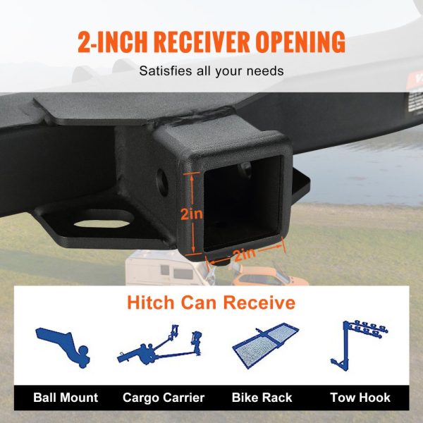 Class 3 Trailer Hitch 2-Inch Receiver Q455B Steel Frame 2017-2023 Honda CR-V 6000 lbs Multi-Fit Hitch Ball Mount Cargo Carrier Bike Rack Tow Hook Black - Image 6