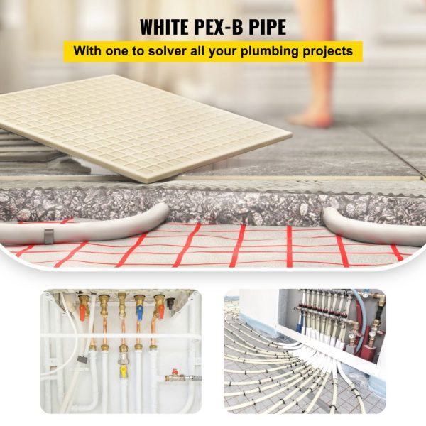 1 Inch PEX Pipe 500 FT Non-Oxygen Barrier White PEX-B Tube Flexible RV Sewer Hose Plumbing Radiant Heating - Image 2