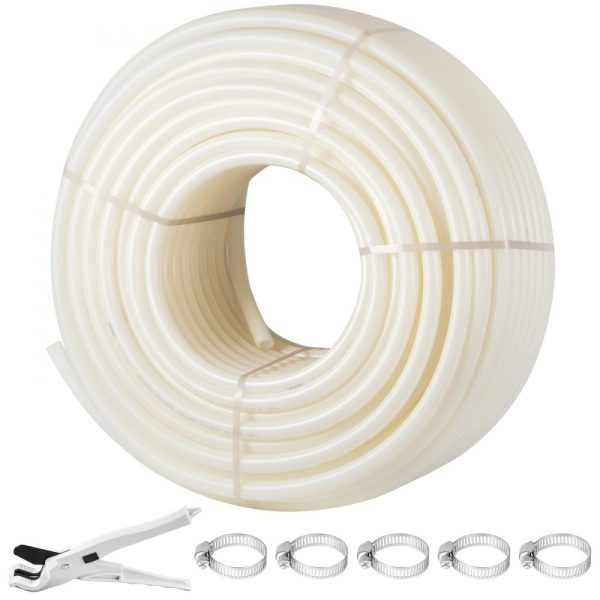 1 Inch PEX Pipe 500 FT Non-Oxygen Barrier White PEX-B Tube Flexible RV Sewer Hose Plumbing Radiant Heating