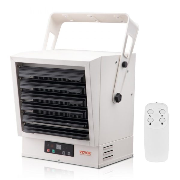Electric Garage Heater 10000 Watt Digital Wall or Ceiling Mount Remote Control Overheat Protection 9-Hour Timer Shop Heater ETL Listed